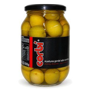 Оливки зелені гігантські зі кісточкою зі смаком анчоуса Corbi Aceitunas Gordal Sabor Anchoa 835 г / 500 г (8413236730443) 730443 фото