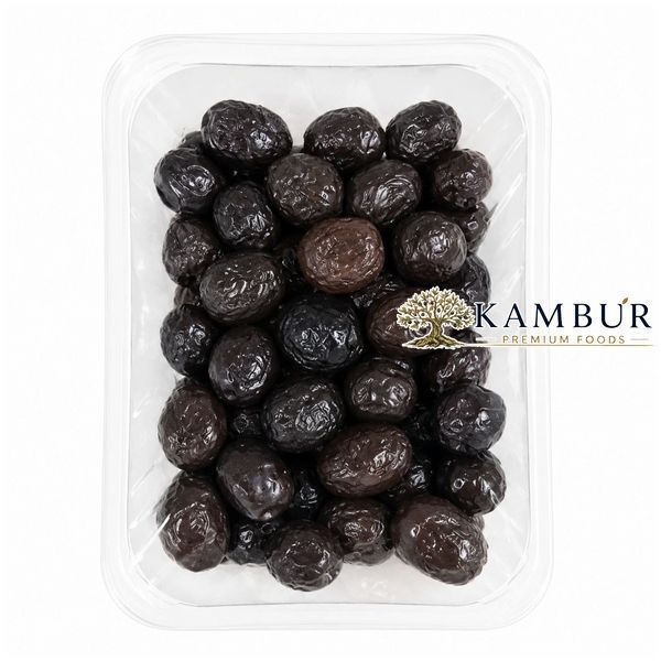В'ялені чорні маслини з кісточкою Yunus Black Gold у фірмовій вакуумній упаковці вагою 400 г.